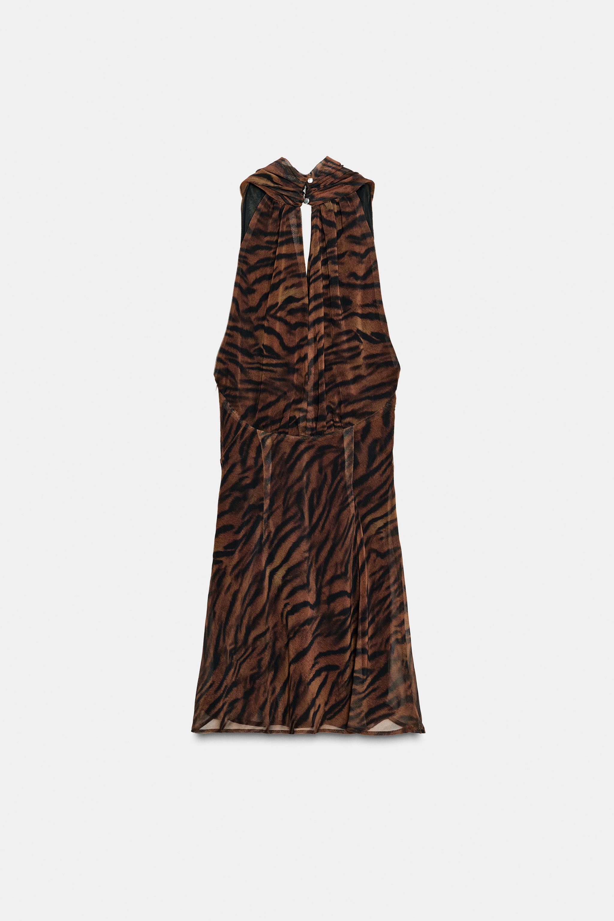 ANIMAL PRINT WRAP MINI DRESS
